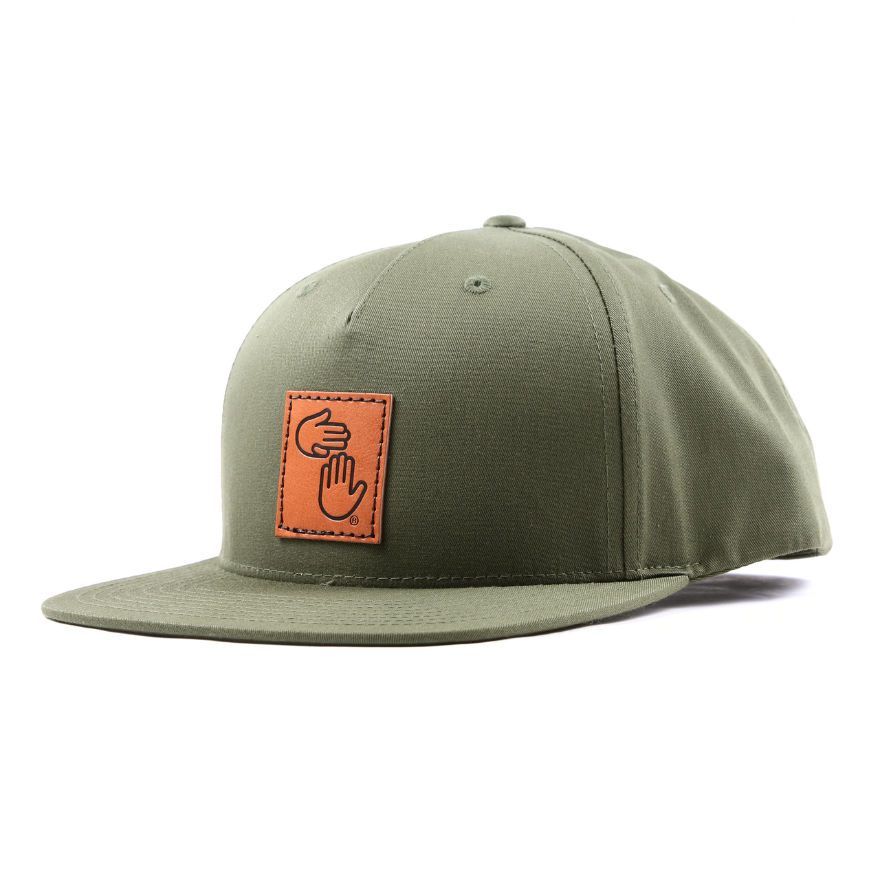 Leather Patch Trucker (Olive)