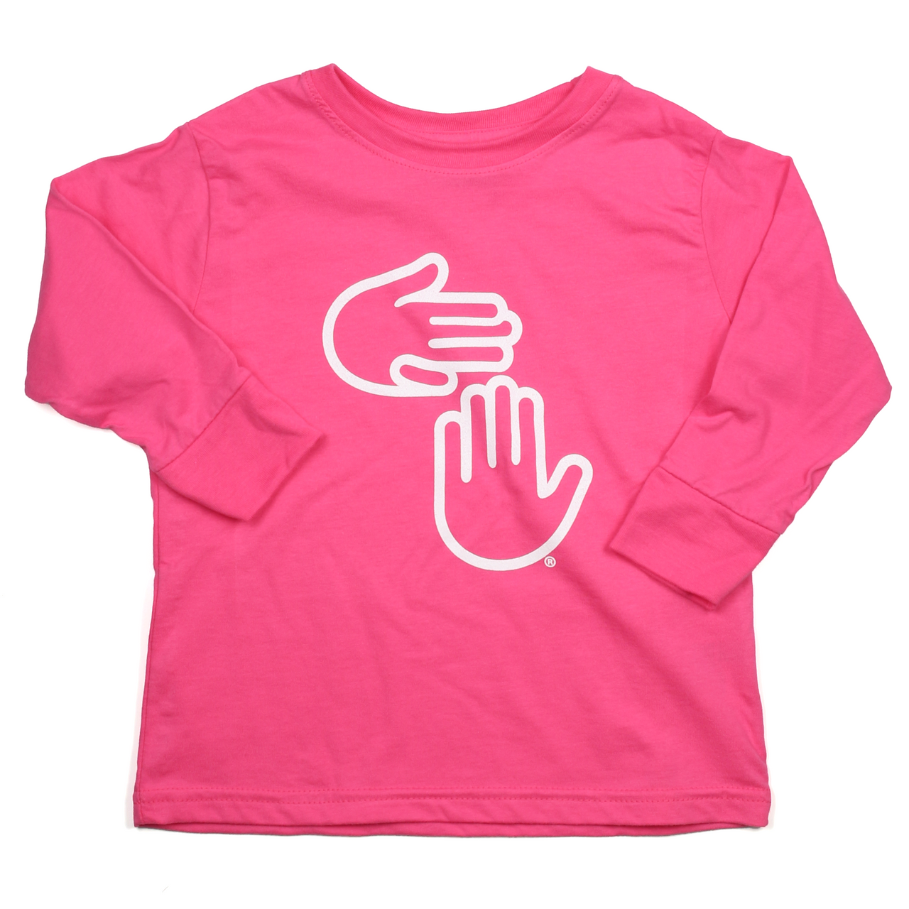Michigan Hands Long Sleeve Toddler Tee (Pink)