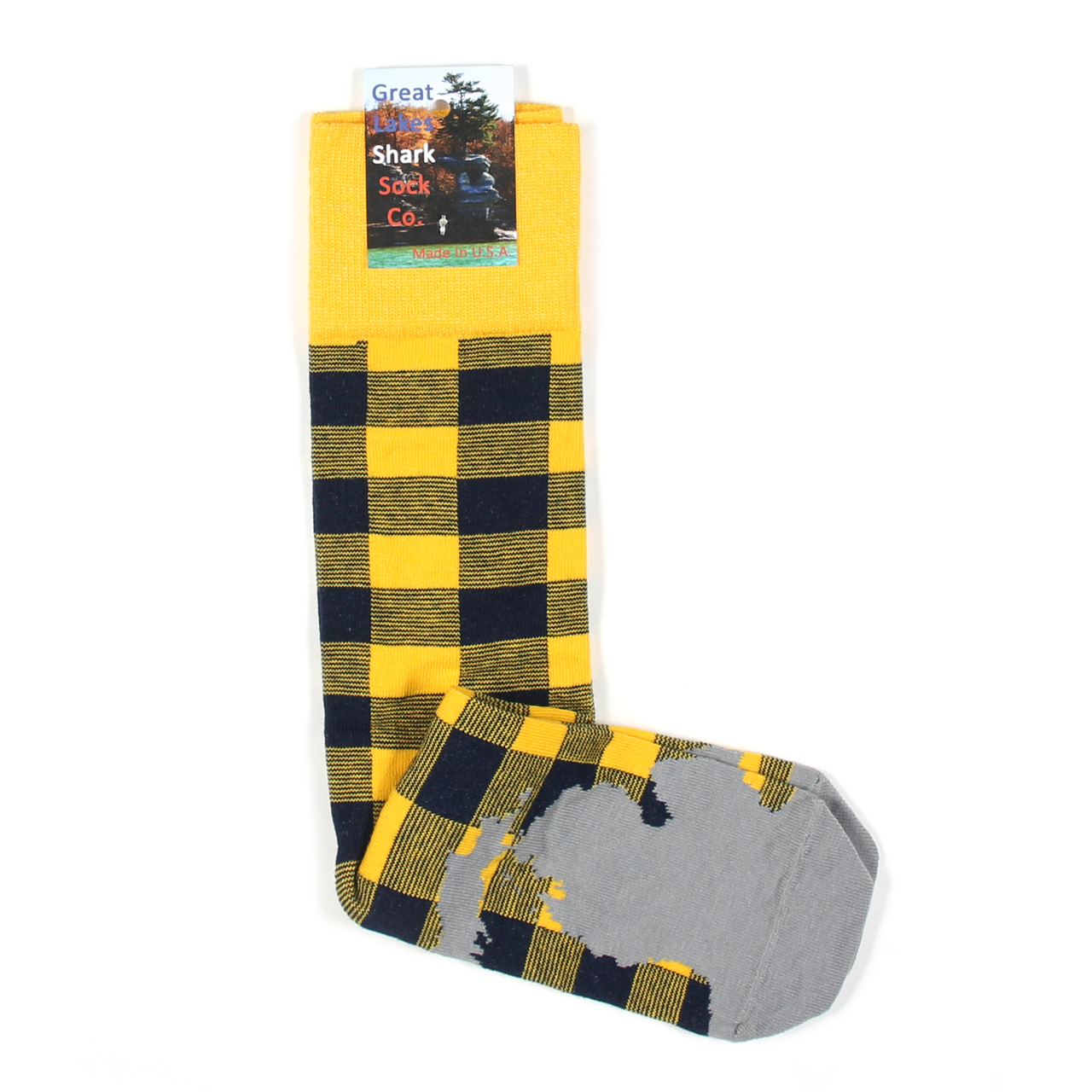 Michigan Plaid Crew Socks (Collegiate)