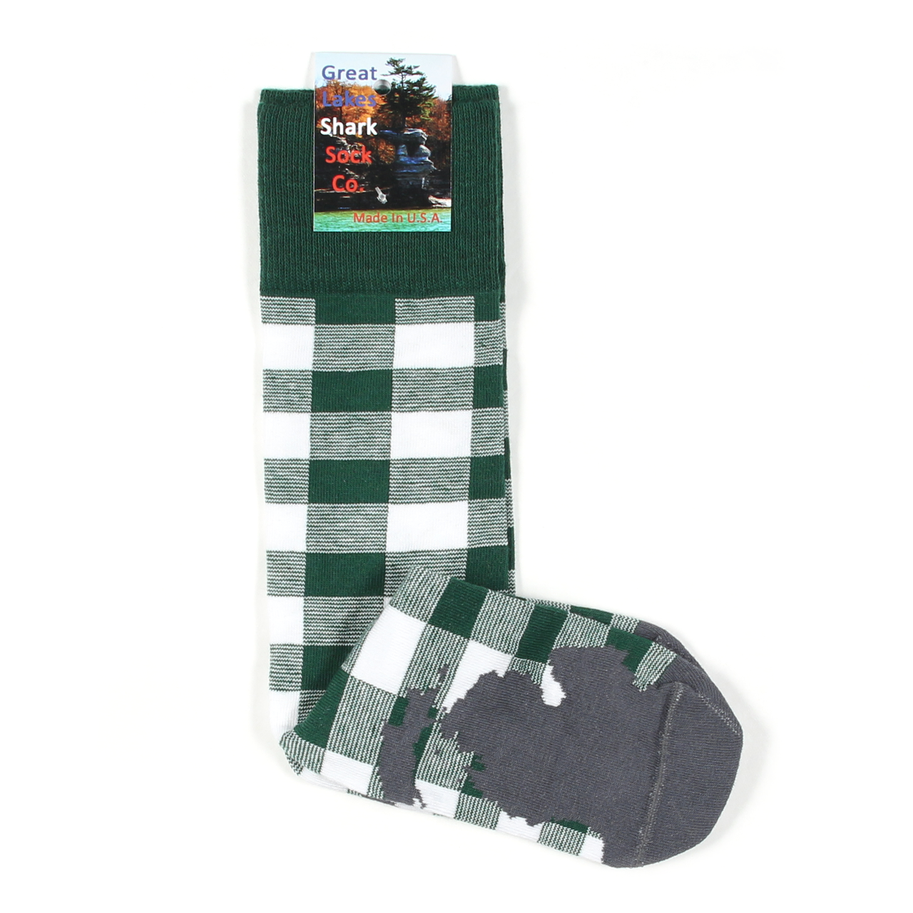 Michigan Plaid Crew Socks