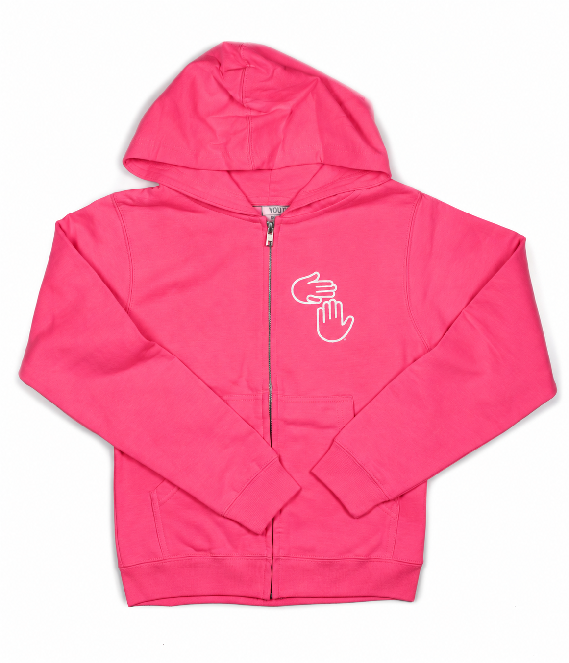 Michigan Hands Youth Zip Hoodie (Hot Pink)