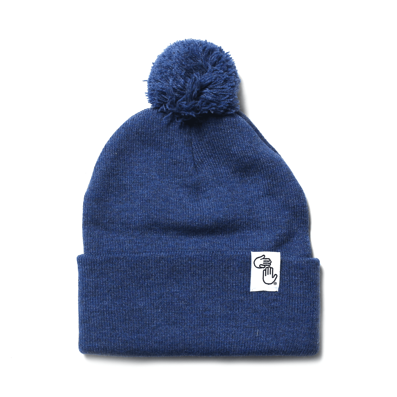 Pom Beanie (Heather Dark Blue)