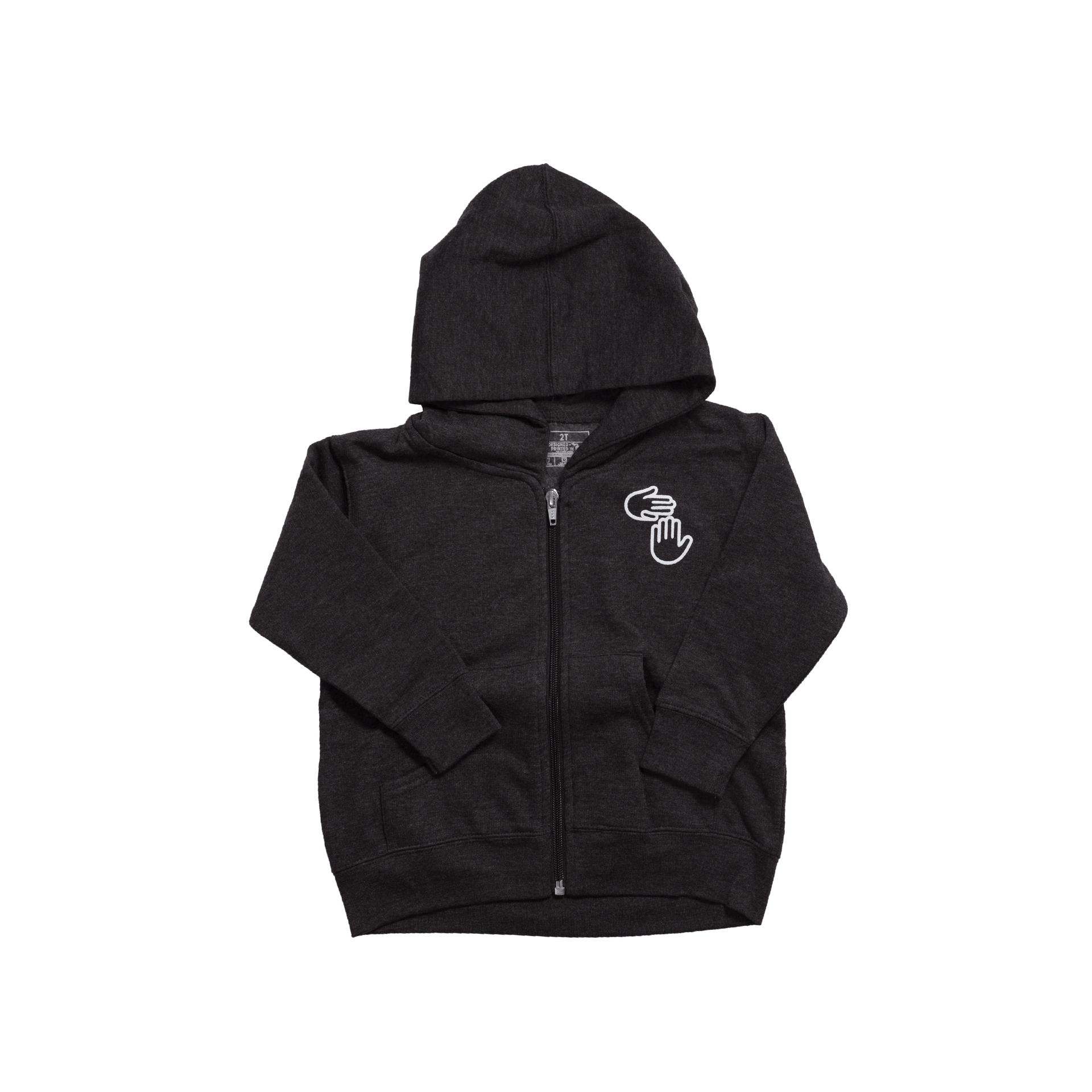 Michigan Hands Toddler Zip Hoodie Charcoal