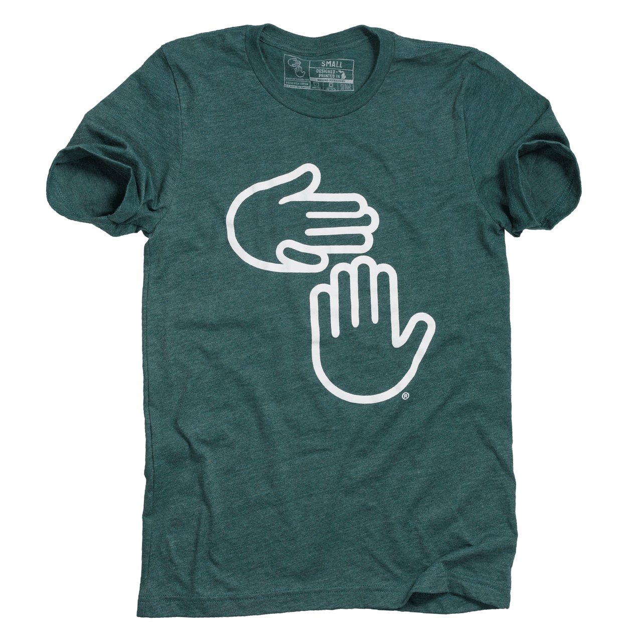 Michigan Hands Tee (Green and White)