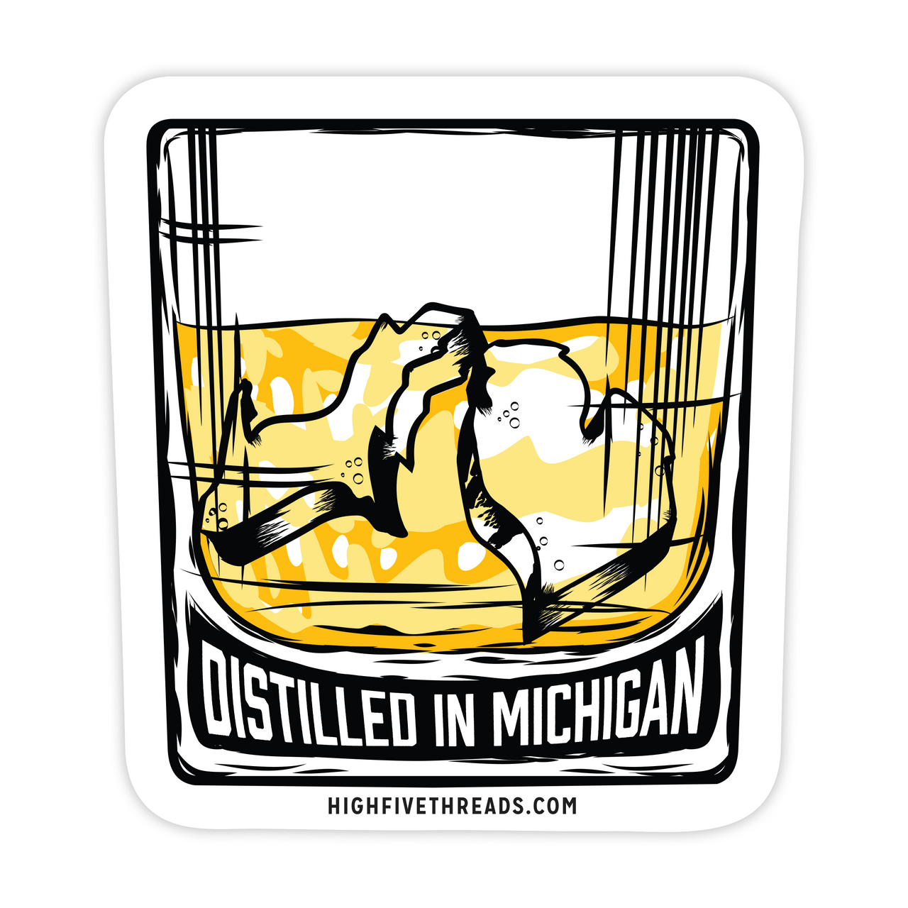 Distilled in Michigan Sticker