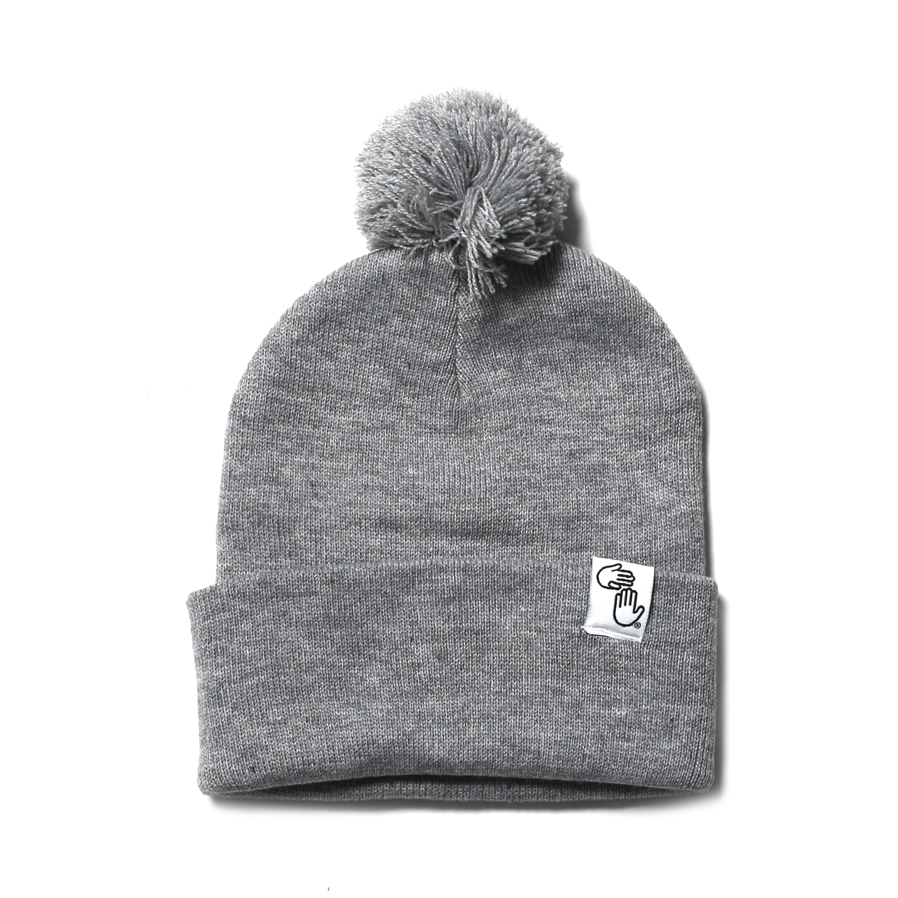 Pom Beanie (Light Heather Grey)