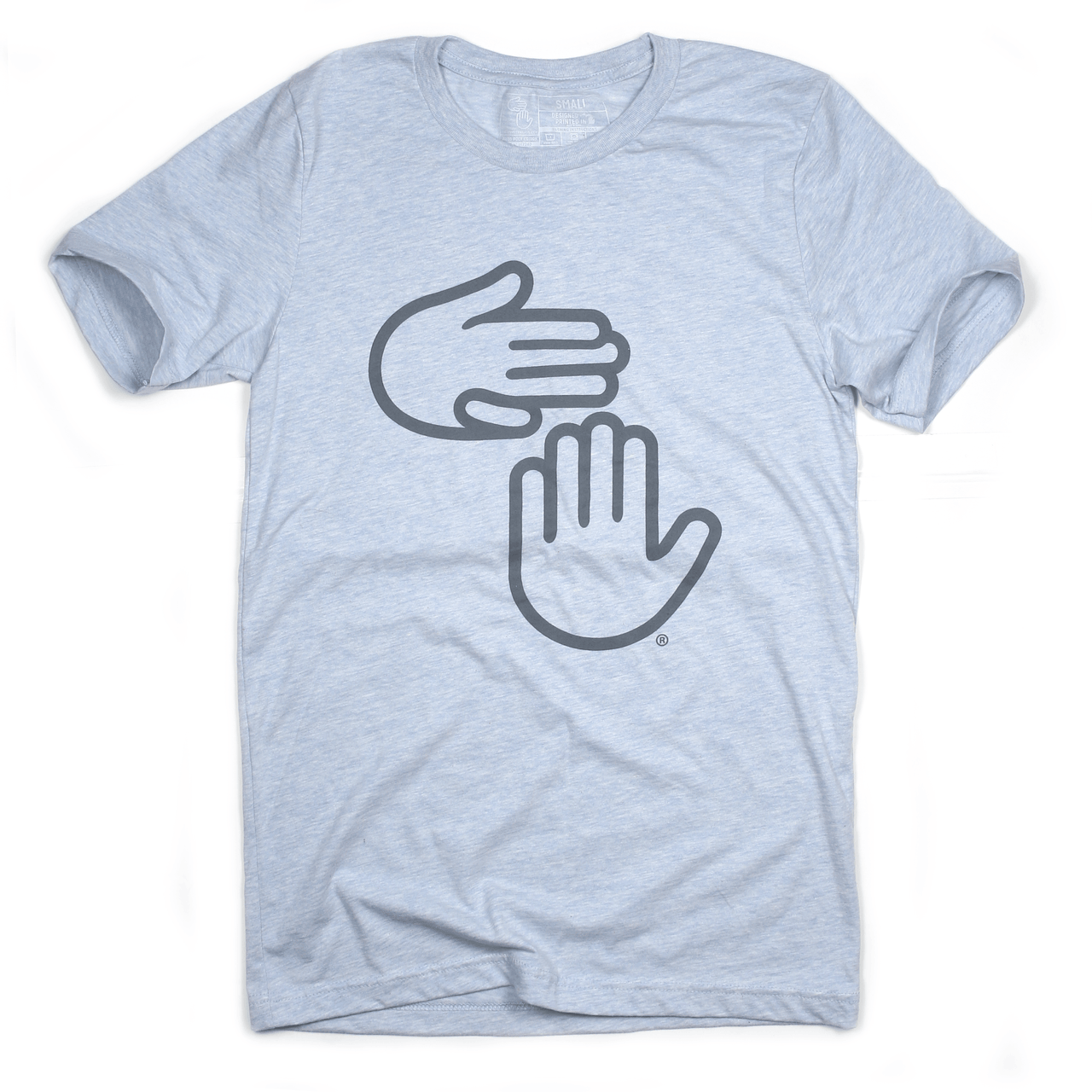 Michigan Hands Tee (Heather Light Blue)