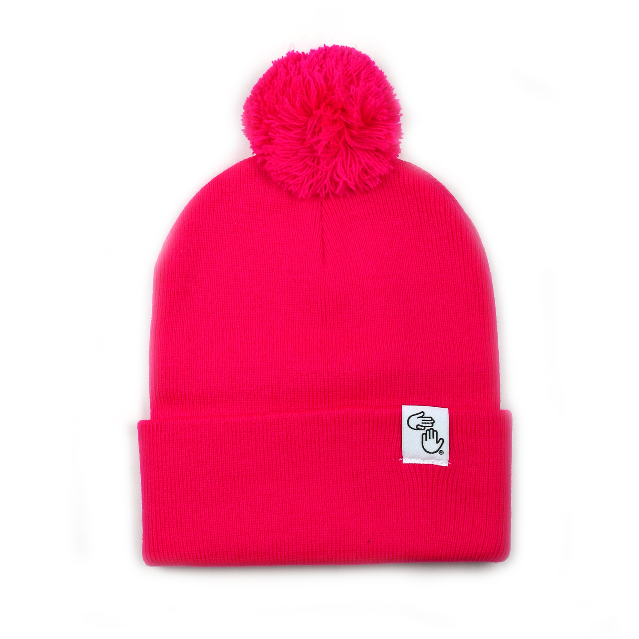 Pom Beanie (Bright Pink)