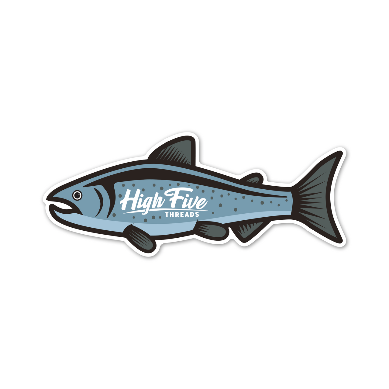 Salmon High Five Threads Sticker