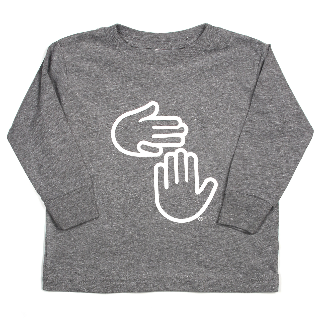 Michigan Hands Long Sleeve Toddler Tee (Grey)